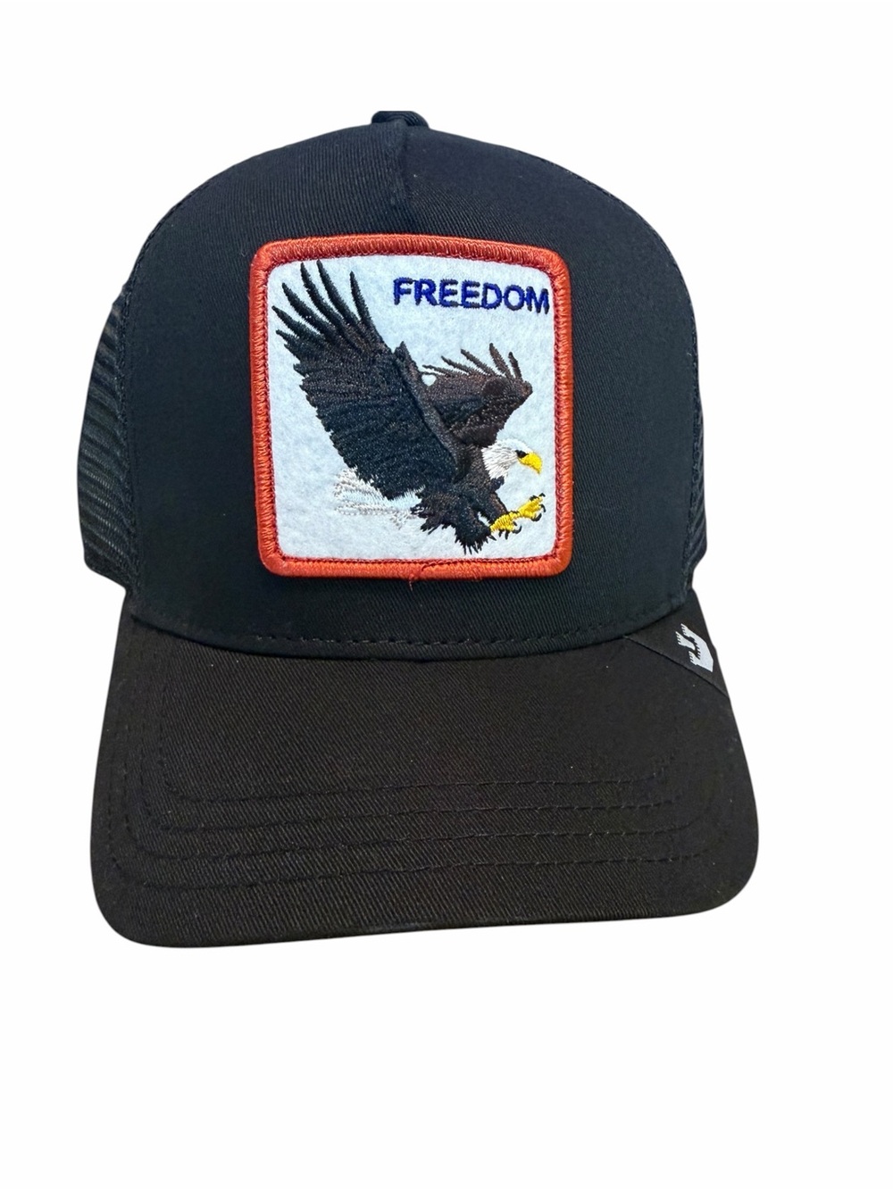 Eagle Freedom Retro Goorin Bros The Farm Black Trucker Hat NWT